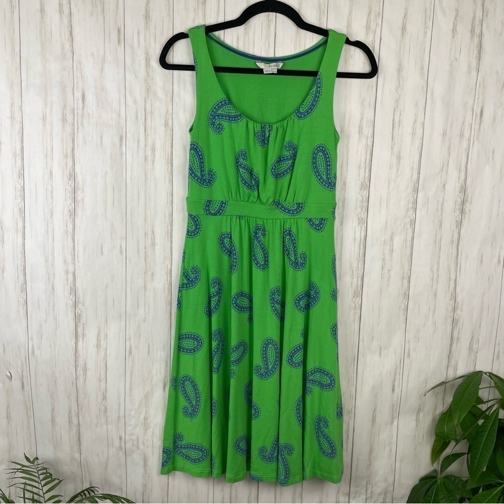 Anthropologie Boden green and blue paisley dress